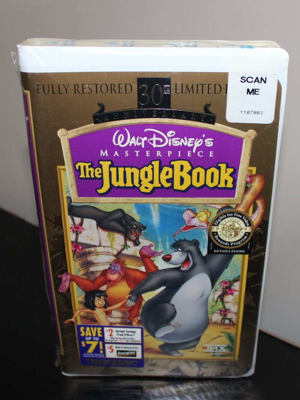 3/$77❤️sealed Limited Edition 30th Anniversary 1997 JUNGLE BOOK Clamshell VHS